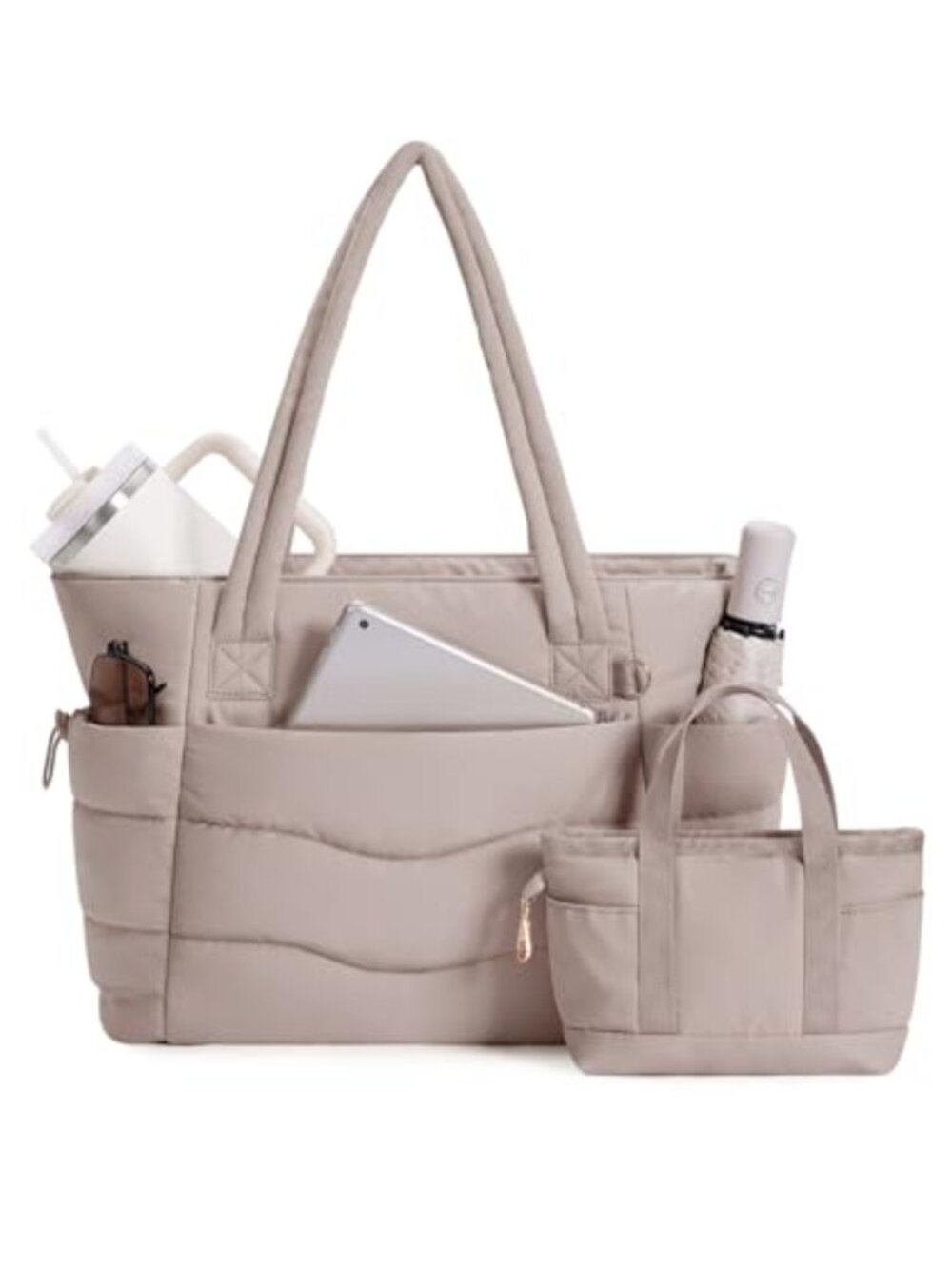 Puffy Laptop Tote Bag for Women 15.6 Inch Work Travel Nurse